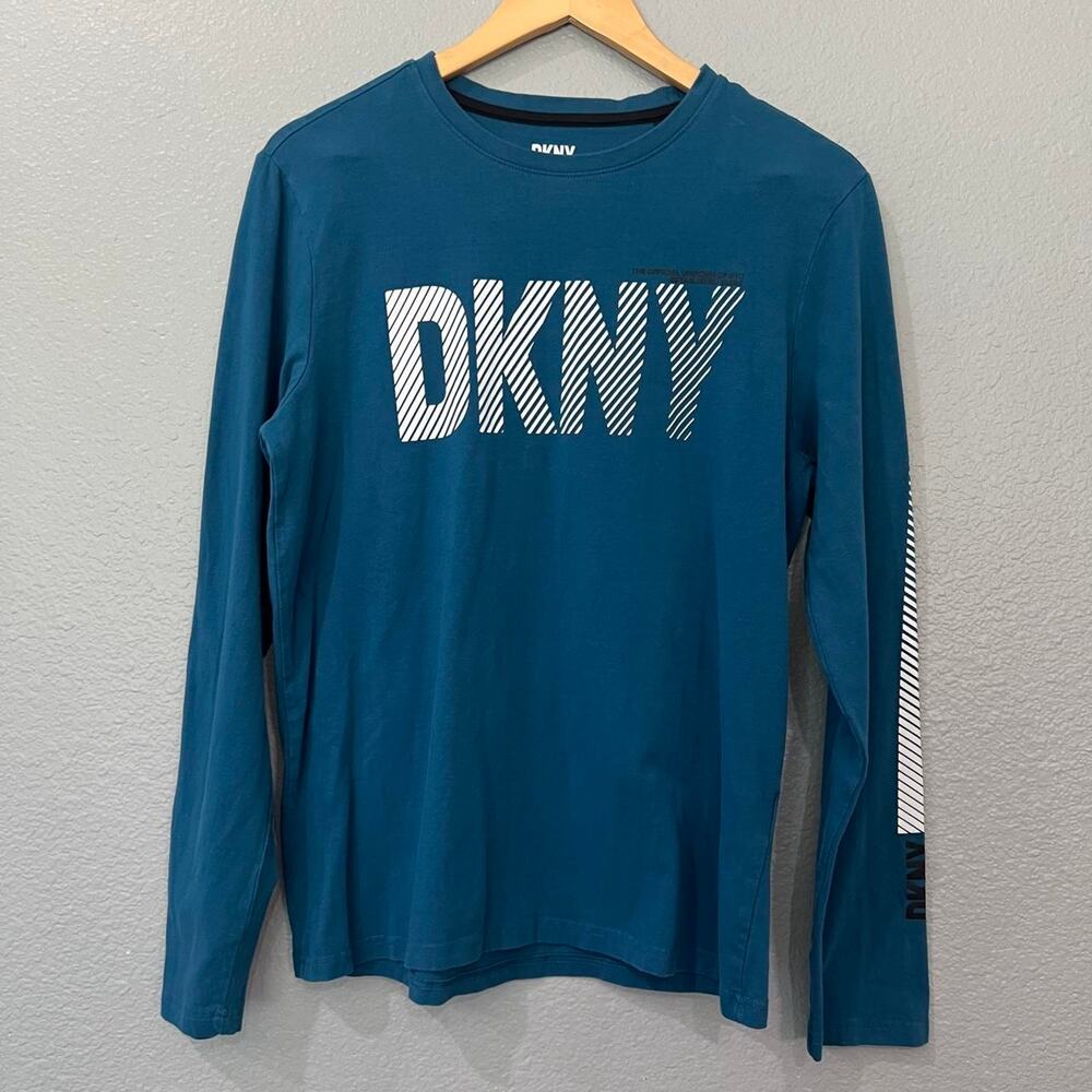 DKNY Teal Long-Sleeve Logo T-Shirt